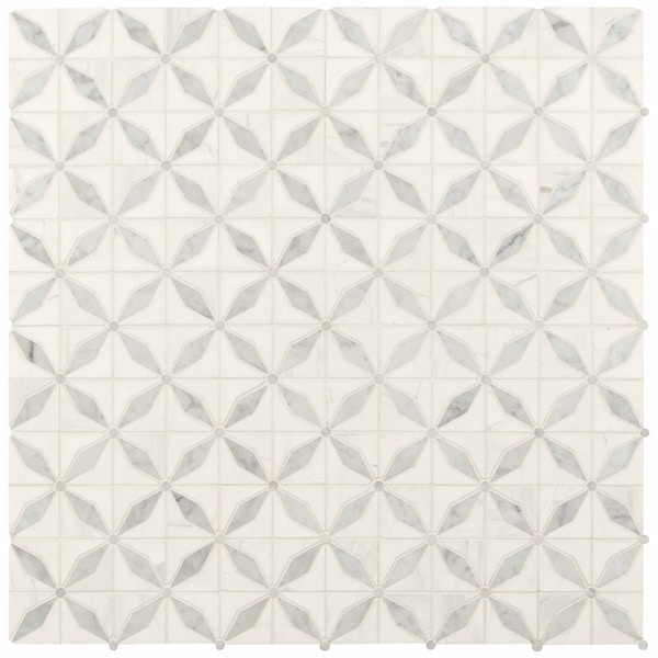Msi Bianco Starlite 12 In. X 12 In. X 10 Mm Polished Marble
